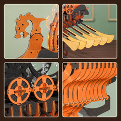 ROKR Viking Dragon Ship Mechanical 3D Wooden Puzzle LK802