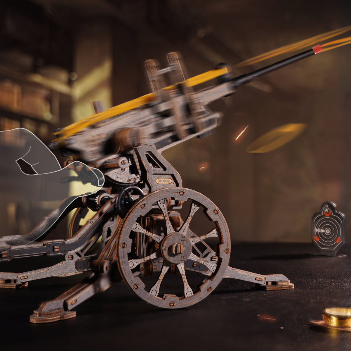 ROKR Anti-aircraft Gun Wooden 3D Puzzle LQM01
