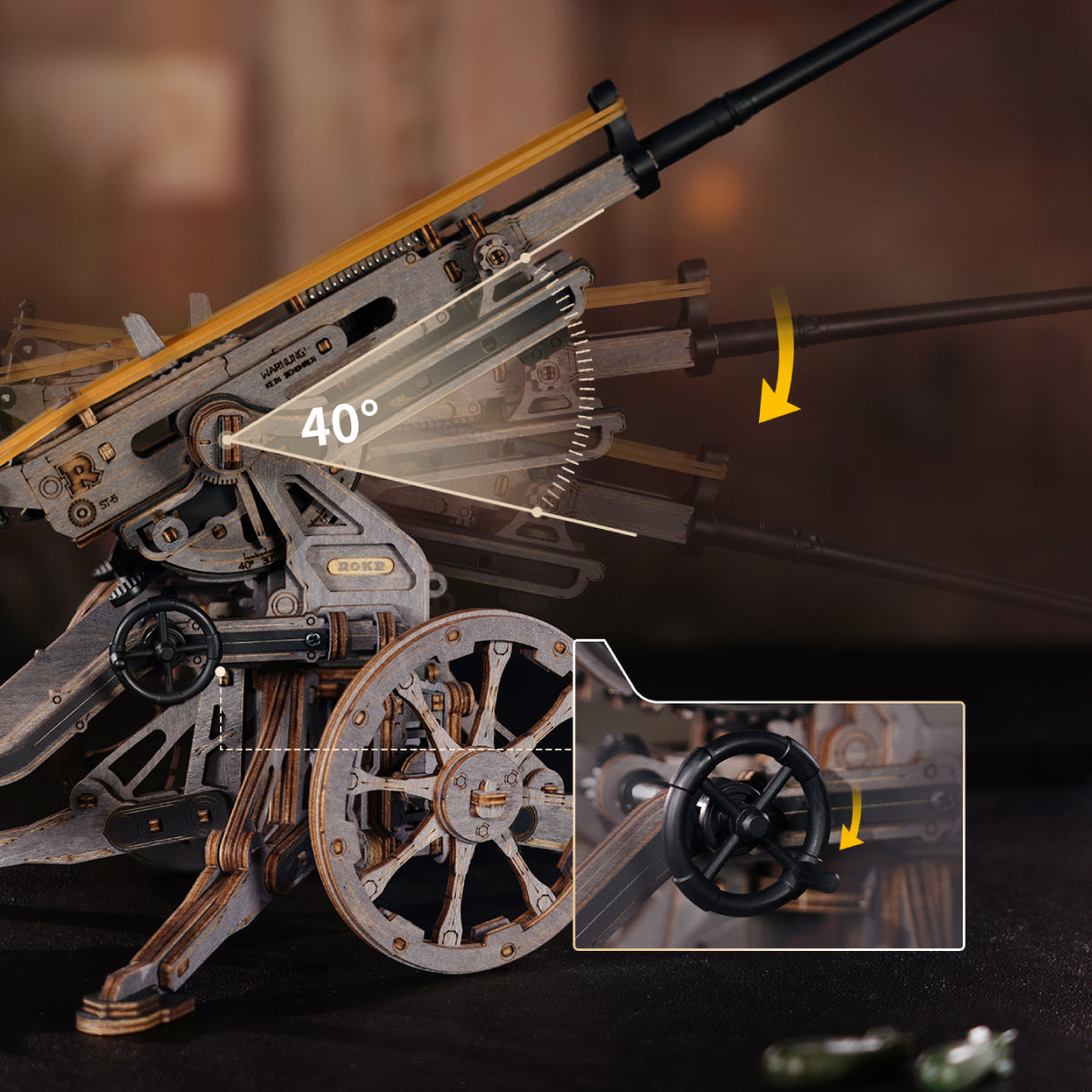 ROKR Anti-aircraft Gun Wooden 3D Puzzle LQM01