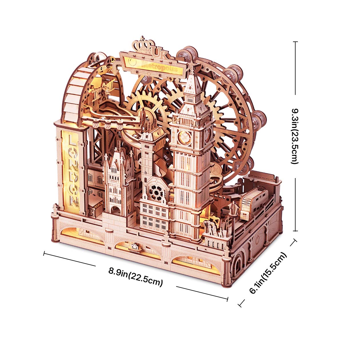 ROKR Marble Travel • London Marble Run Wooden 3D Puzzle EGB01