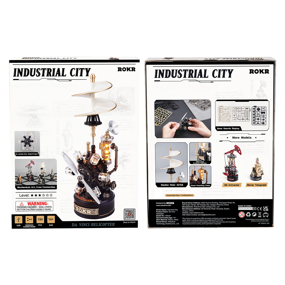 ROKR Leonardo da Vinci's Helicopter Mechanical 3D Puzzle CGL01