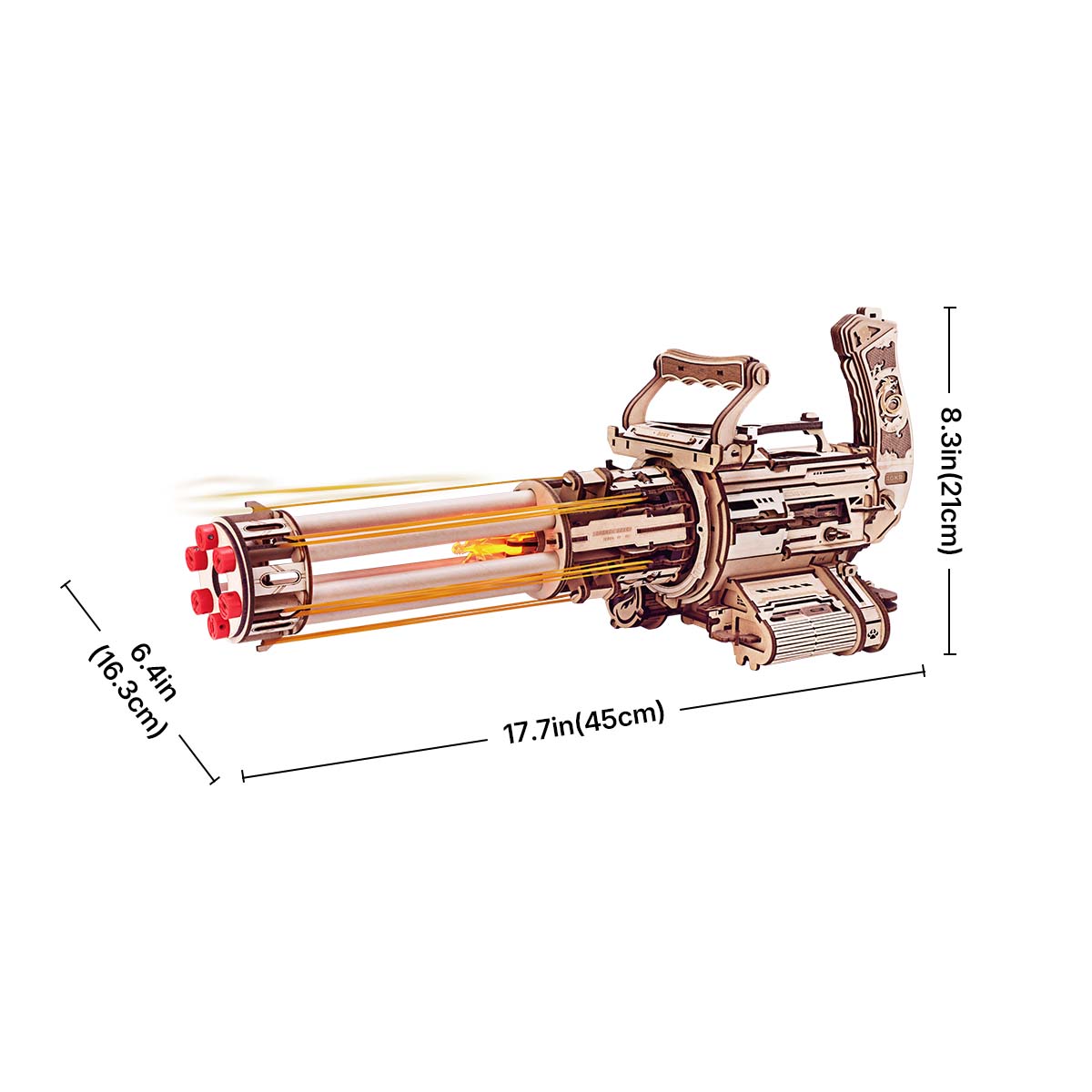 ROKR Rotating-Barrel Machine Toy Gun 3D Wooden Puzzle LQA01