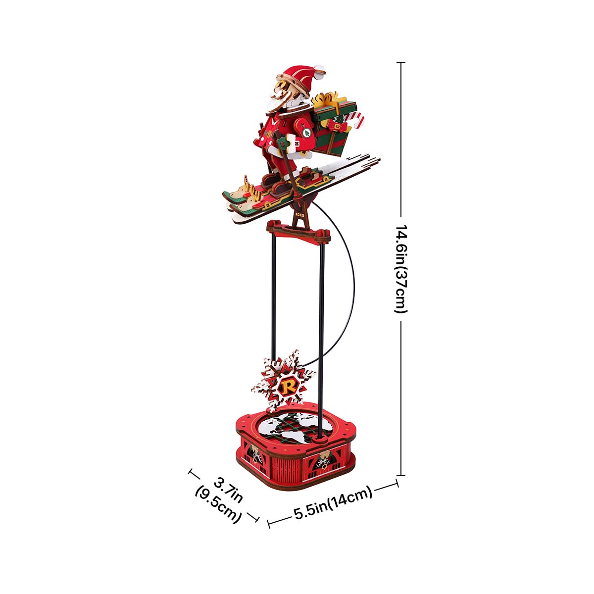 ROKR Santa on Skis Pendulum Balance Toy 3D Puzzle MCD06