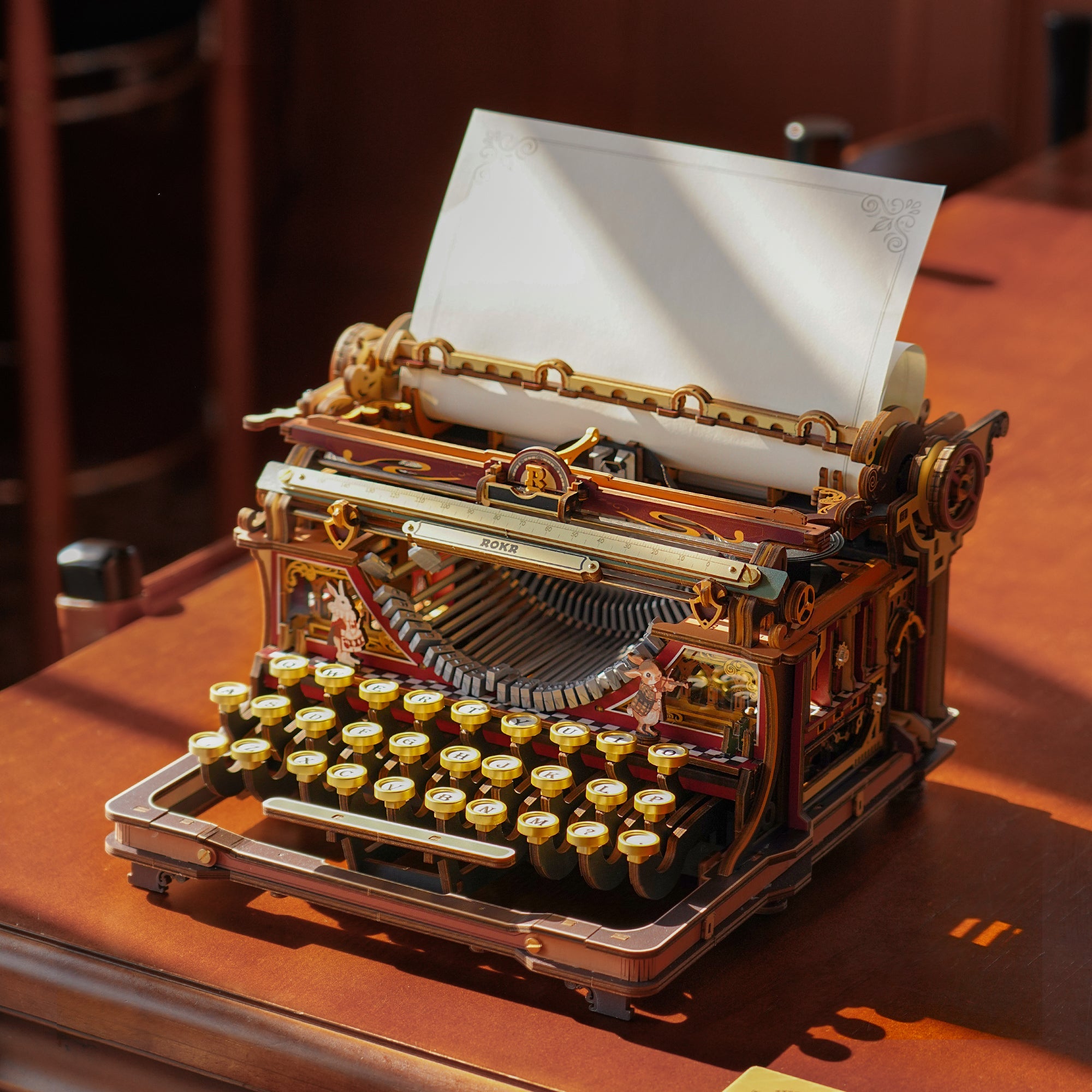 ROKR Mechanical Typewriter Wooden 3D Puzzle LK703C (Magic Version)