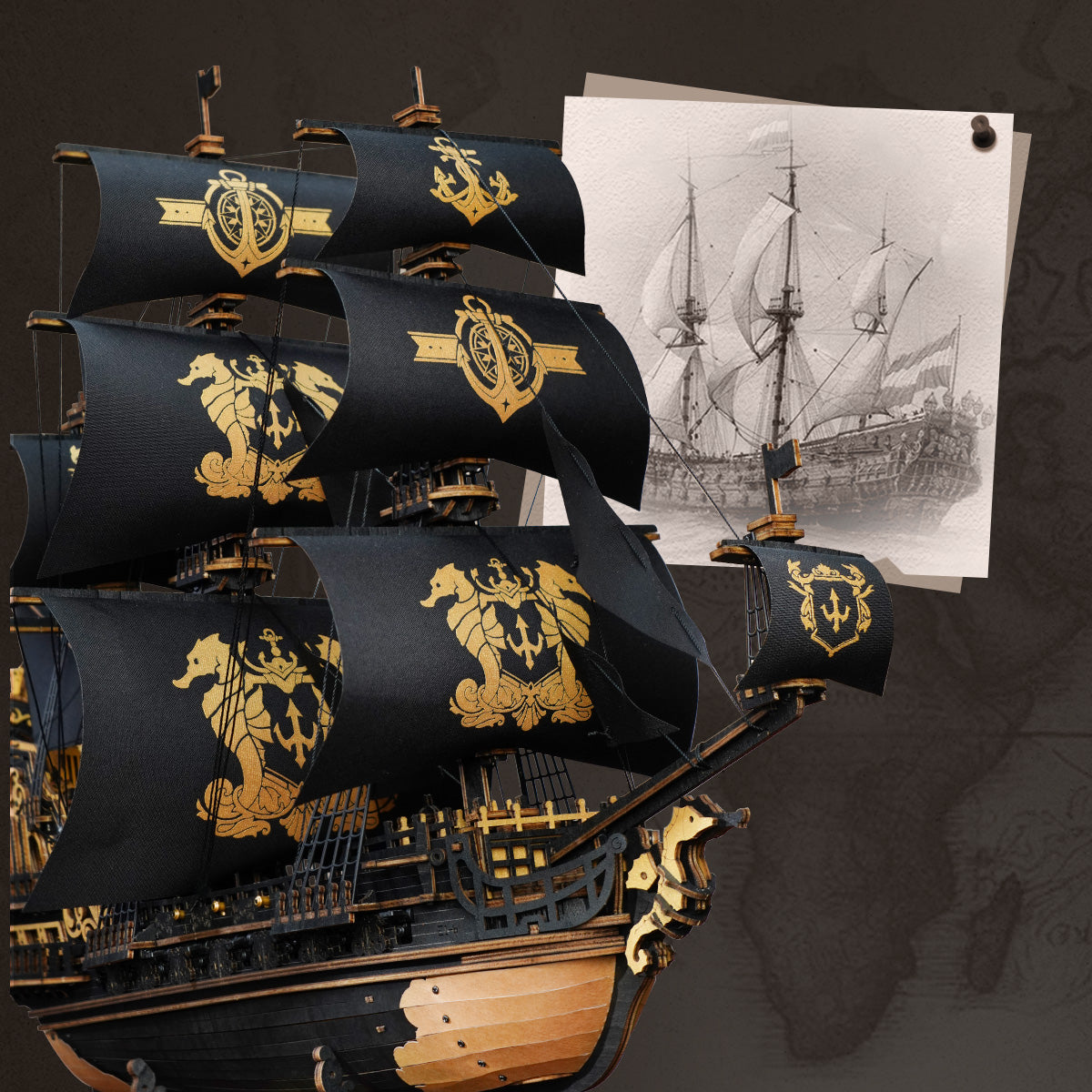 ROKR The Seahorse Barque 3D Wooden Puzzle MCB02