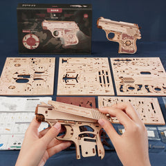 ROKR Mini Gun Wooden 3D Puzzle Toy Gun LQ502