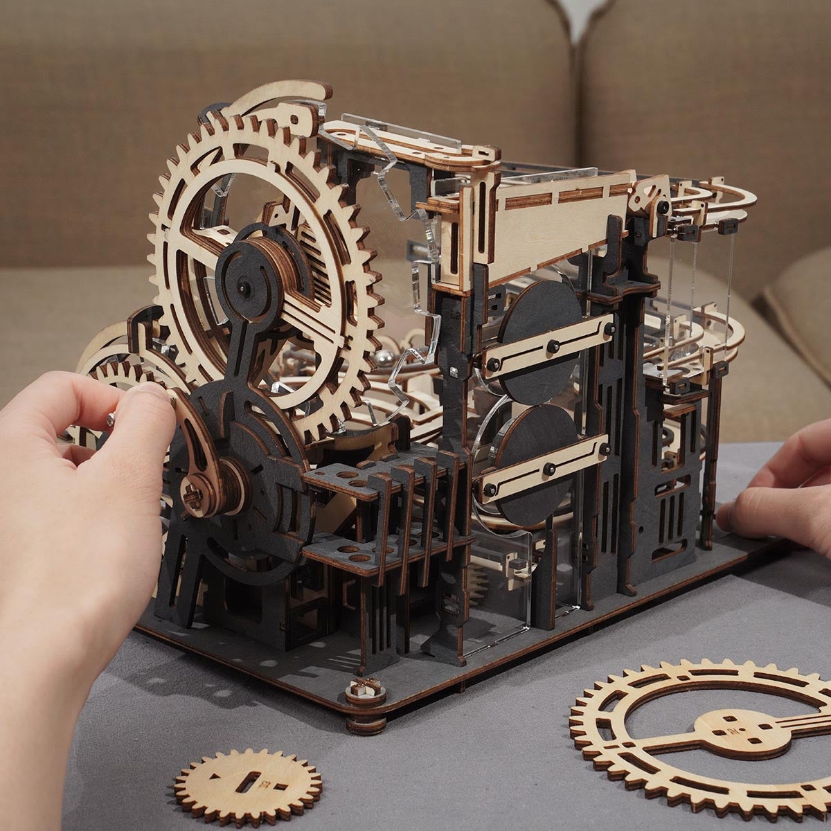 ROKR Marble Night City Marble Run 3D Wooden Puzzle LGA01