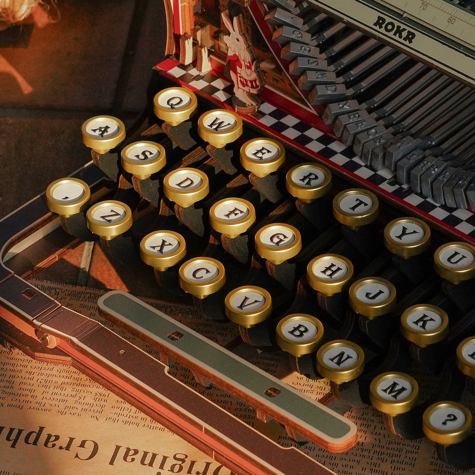 ROKR Mechanical Typewriter Wooden 3D Puzzle LK703C (Magic Version)