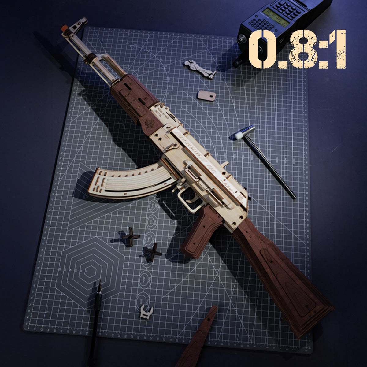 ROKR AK-47 Assault Rifle Toy Gun 3D Wooden Puzzle LQ901