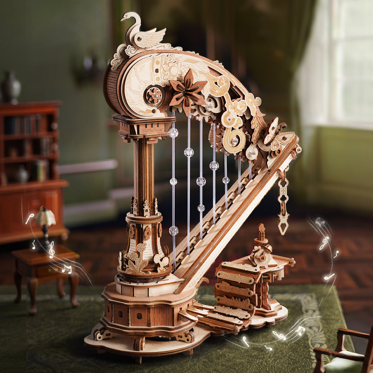ROKR Magic Harp Music Box Wooden 3D Puzzle AMK71