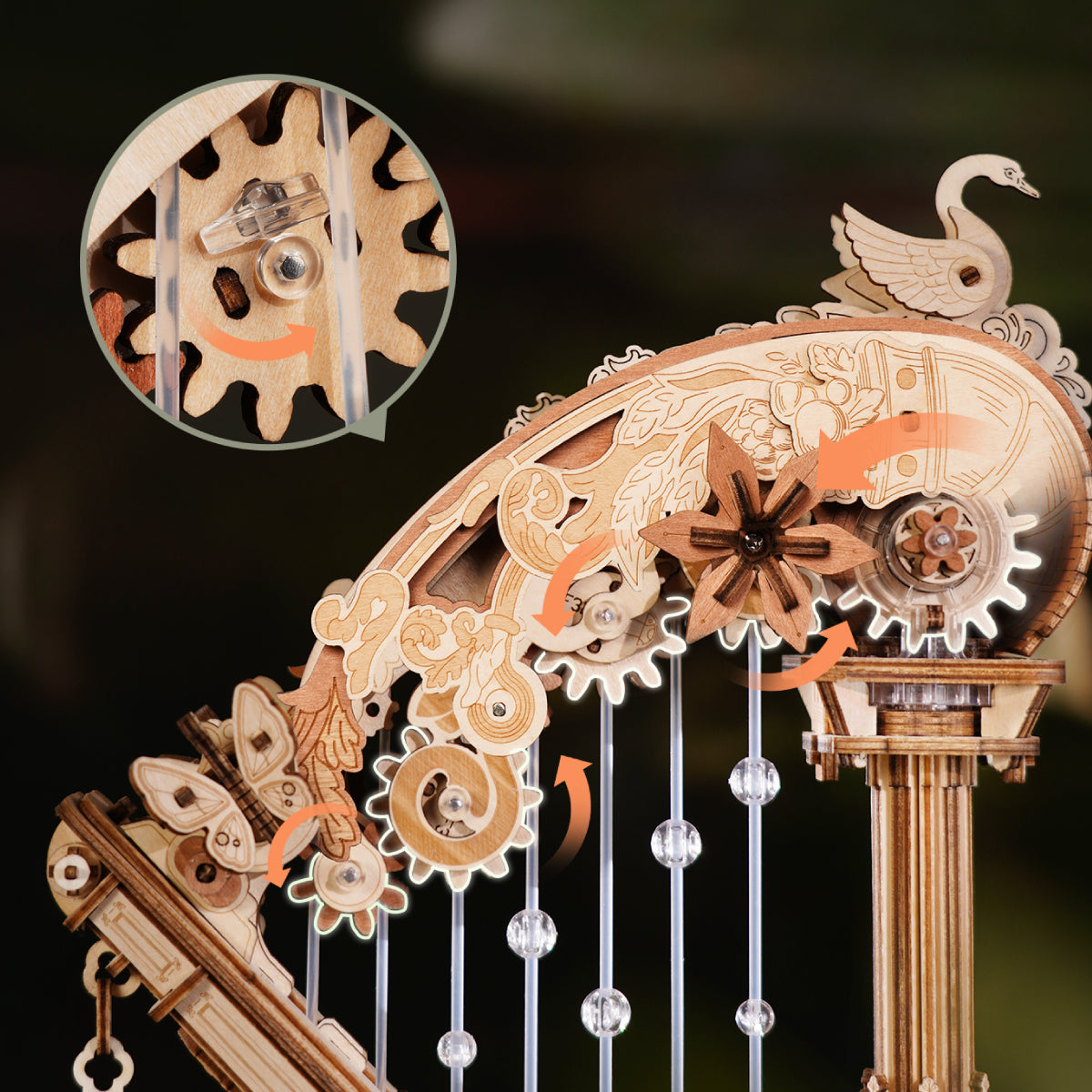 ROKR Magic Harp Music Box Wooden 3D Puzzle AMK71