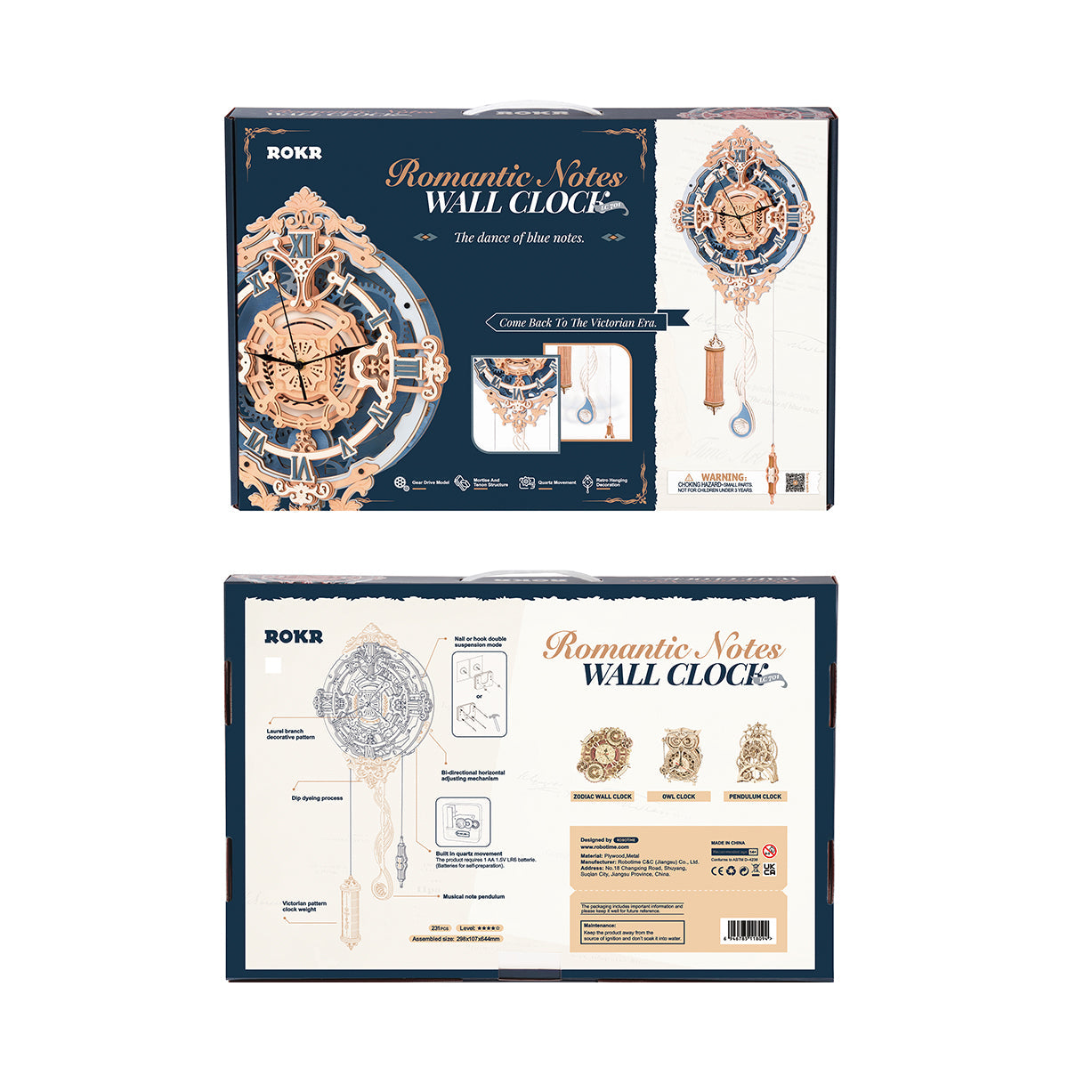 ROKR Romantic Note Wall Clock 3D Wooden Puzzle LC701