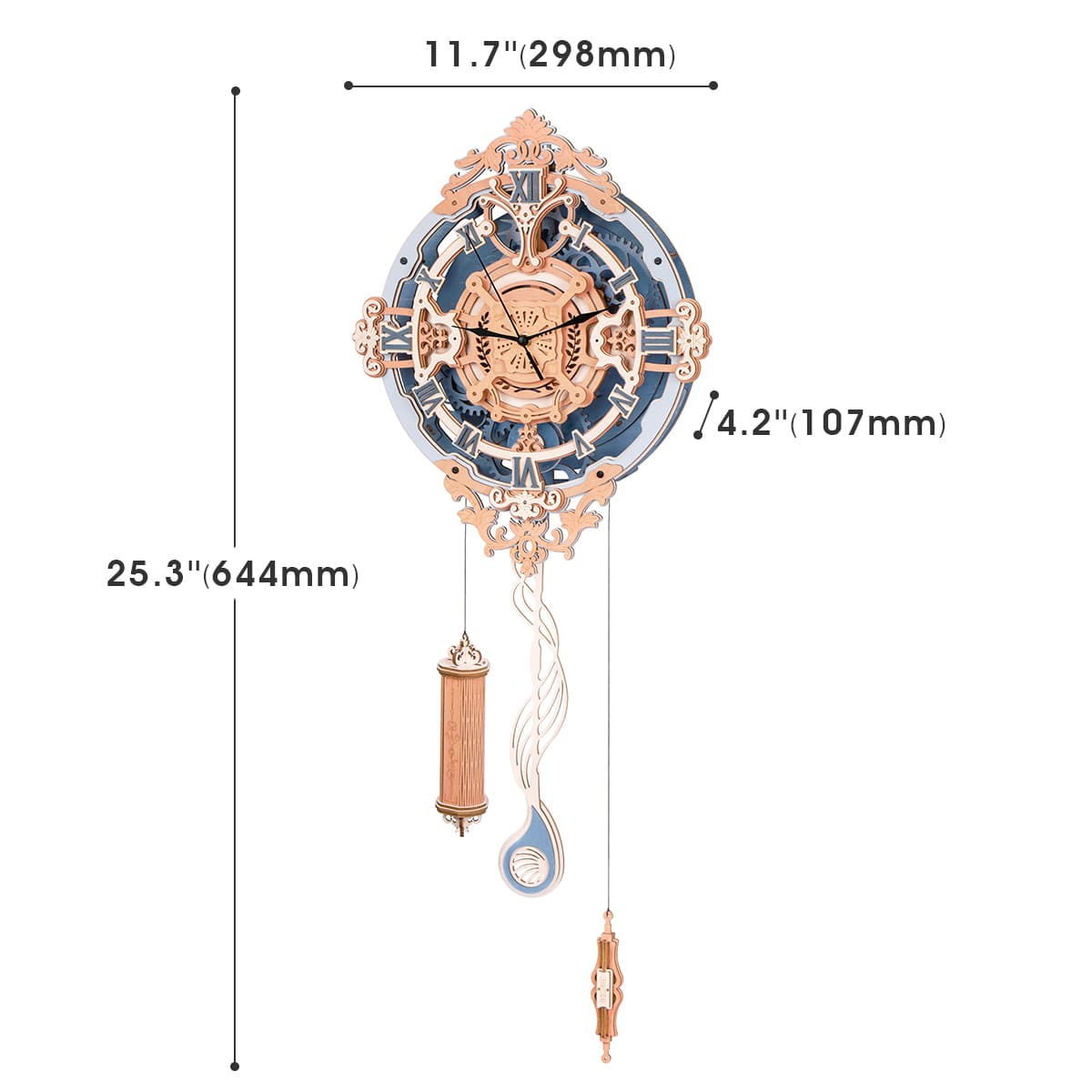 ROKR Romantic Note Wall Clock 3D Wooden Puzzle LC701